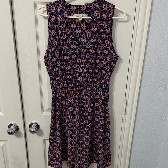 41 Hawthorn Navy and Pink Geometric Mini Dress - Picture 1 of 3